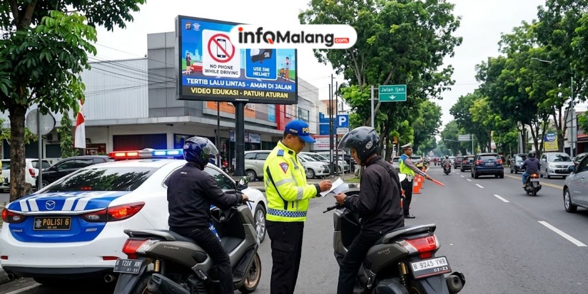 Polresta Malang Tindak Pelanggar Lalu Lintas untuk Tingkatkan Keselamatan Berkendara