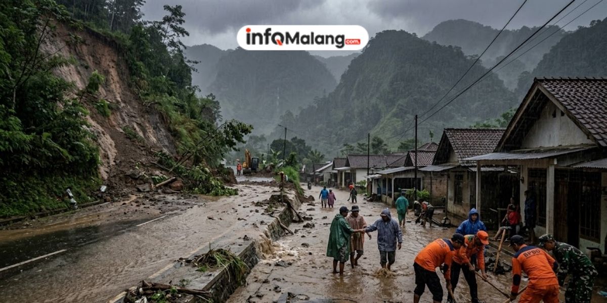 Hujan Lebat Tak Terbendung, Pujon Dilanda Banjir dan Longsor di Sejumlah Titik