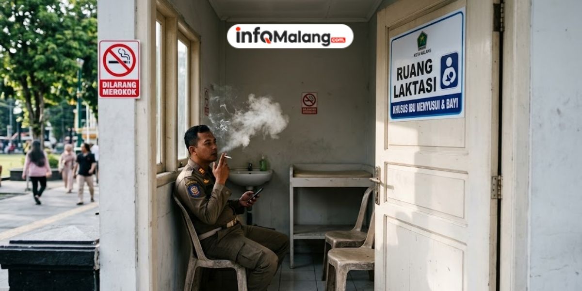Oknum Satpol PP Kedapatan Merokok di Ruang Laktasi Alun-Alun Kota Malang, Picu Sorotan Publik