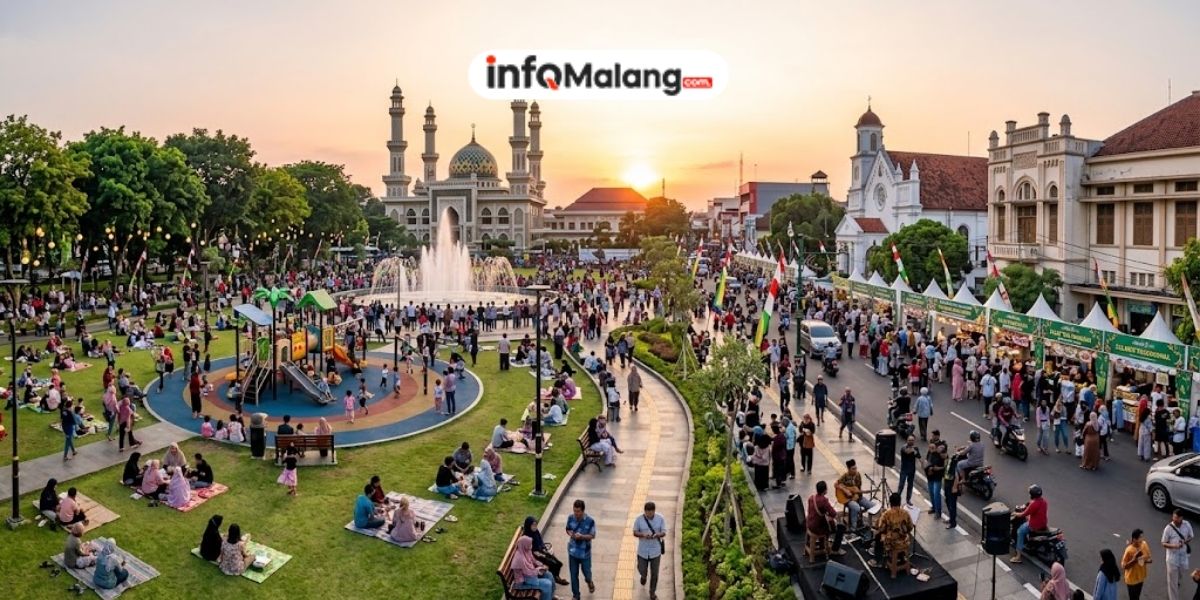 Ngabuburit Seru di Alun-Alun Kota Malang Saat Ramadan 2026, Jadi Favorit Warga Menunggu Berbuka
