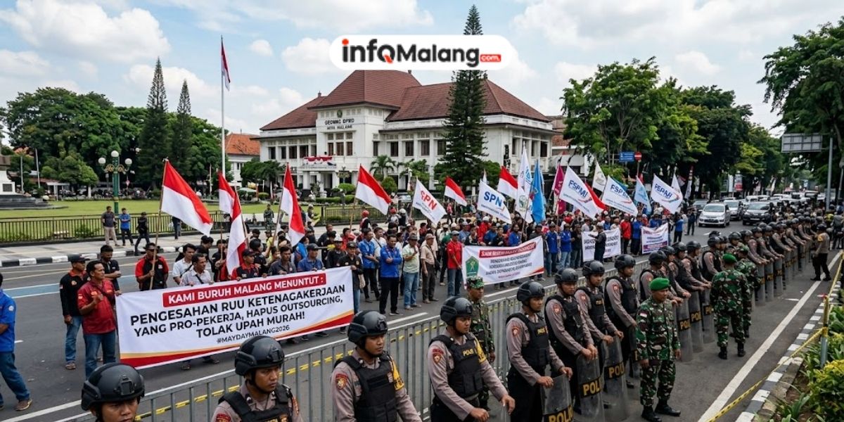 Ratusan Aparat Siaga di Malang, Antisipasi Aksi Hari Buruh 2026