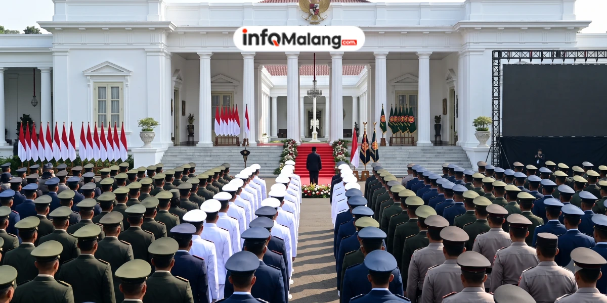 1.177 Perwira TNI-Polri Dilantik Presiden Prabowo di Istana Merdeka
