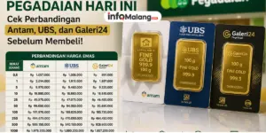 Harga Emas Pegadaian Hari Ini Cek Perbandingan Antam, UBS, dan Galeri24 Sebelum Membeli