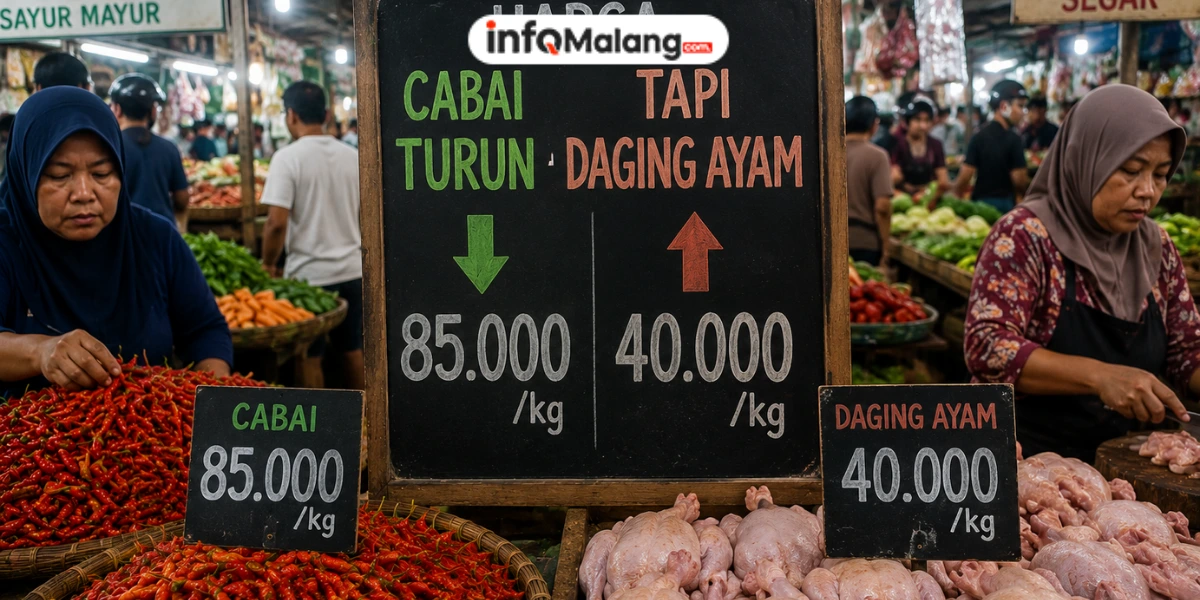 Harga Cabai Turun tapi Daging Ayam Makin Mahal di Pasar Tradisional Malang