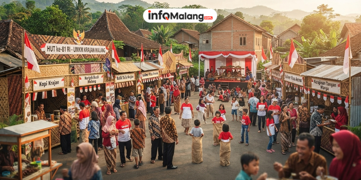 HUT ke-81 RI Dirayakan Meriah, Warga Krajan Malang Gelar UMKM Village
