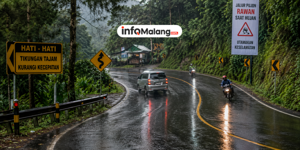 Tikungan Pujon Kembali Rawan Usai Hujan, Pengendara Diminta Lebih Waspada