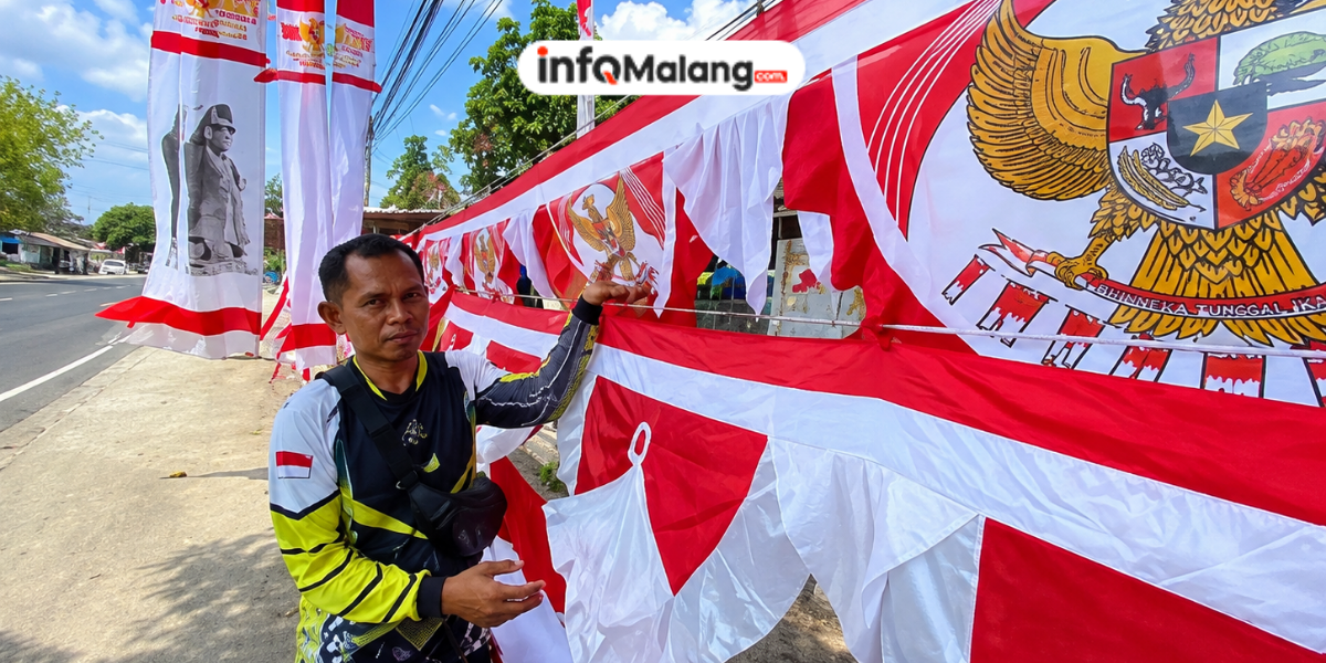 Bukan Untung Besar, Pedagang Bendera Malah Mengeluh Penjualan Menurun