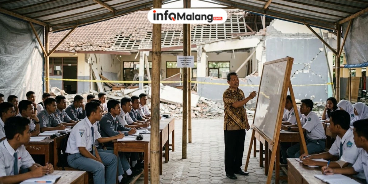 SMK Turen Hadapi Kendala Ruang Kelas Rusak, Proses Belajar Berjalan dengan Penyesuaian