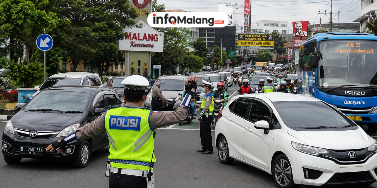Polresta Malang Kota Optimalkan Pengamanan Kemacetan, Personel Disiagakan di Titik Rawan