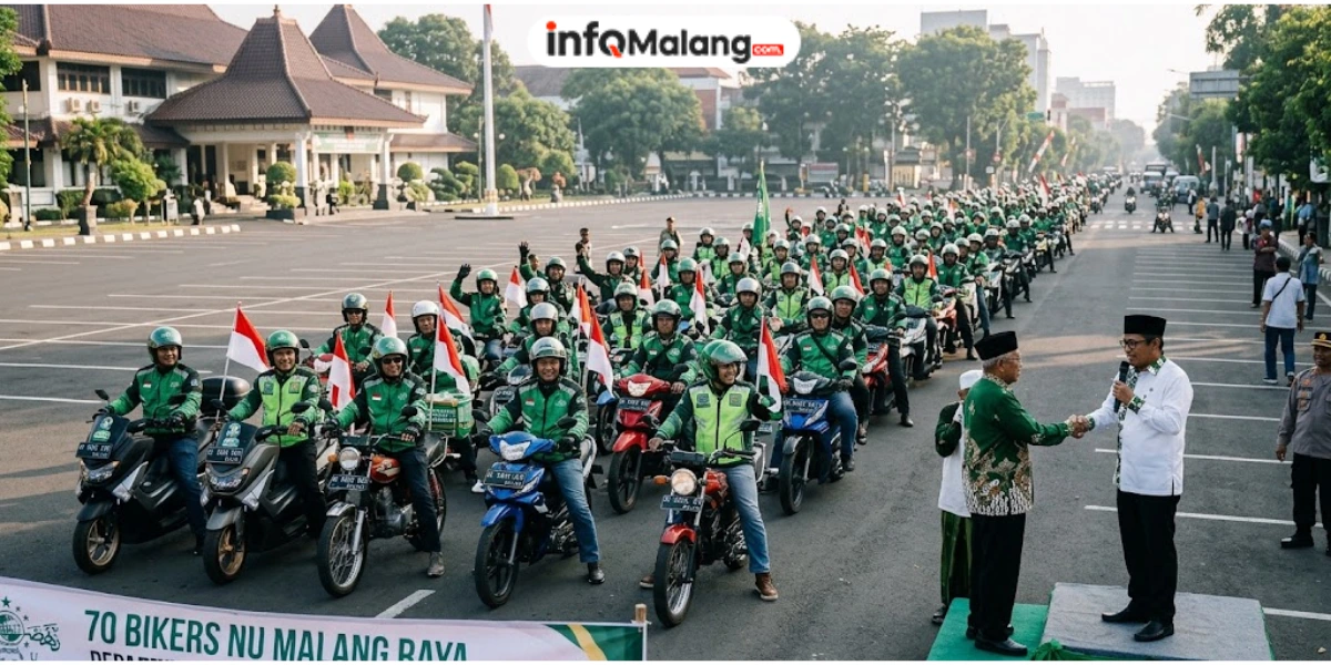 70 Bikers NU Malang Raya Berangkat ke Muktamar Jombang, Wali Kota Titip Pesan
