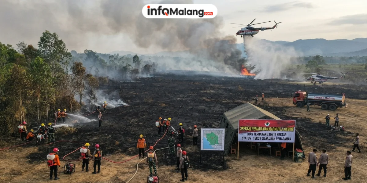 Karhutla di Nabire Meluas hingga 396,13 Hektare, Pemadaman Terus Dilakukan