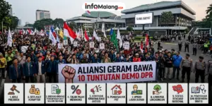 Aliansi GERAM Bawa 10 Tuntutan dalam Demo di DPR, dari Adili Presiden hingga Sita Aset Koruptor
