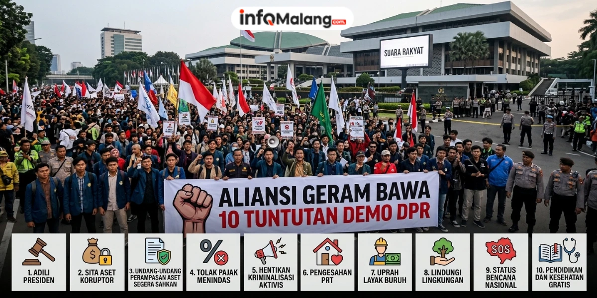 Aliansi GERAM Bawa 10 Tuntutan dalam Demo di DPR, dari Adili Presiden hingga Sita Aset Koruptor
