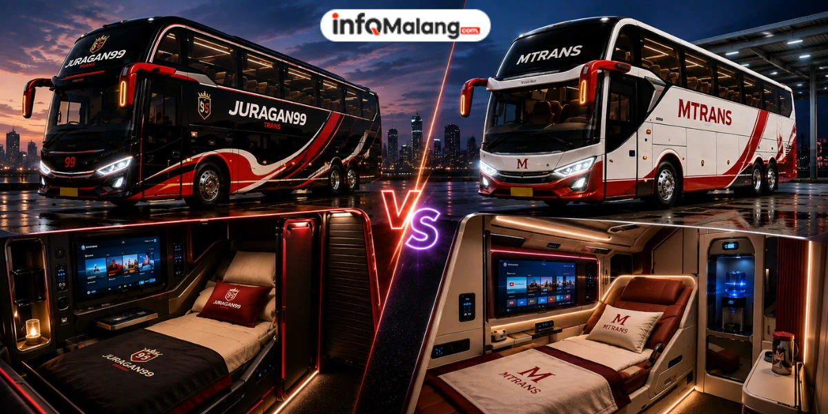 Adu Fasilitas Super Mewah Juragan99 Trans vs MTrans Rebut Hati Penumpang Malang Jakarta