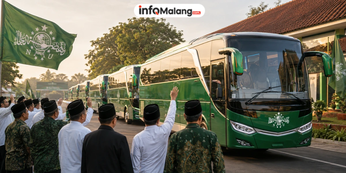 PCNU Kabupaten Malang Gelontorkan 6 bus untuk Sukseskan Muktamar ke-35 NU