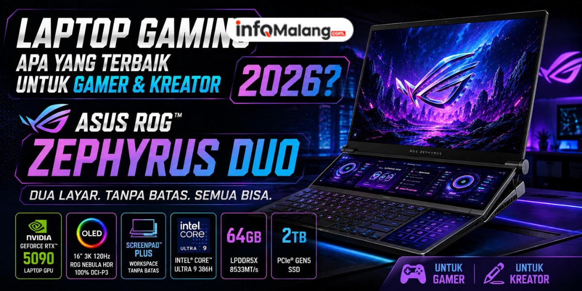 ASUS ROG Zephyrus Duo laptop gaming terbaik 2026