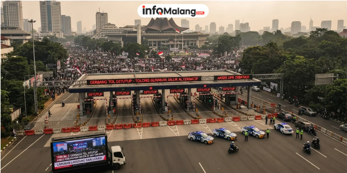 5 Gerbang Tol Ditutup Imbas Kerumunan Massa di Sekitar DPR