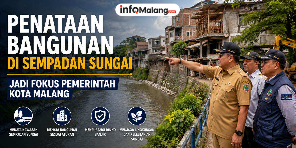Penataan Bangunan di Sempadan Sungai Jadi Fokus Pemerintah Kota Malang