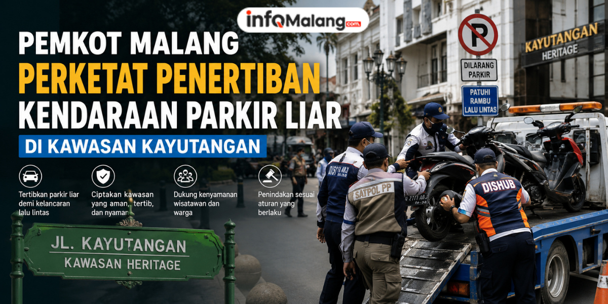 Pemkot Malang Perketat Penertiban Kendaraan Parkir Liar di Kawasan Kayutangan