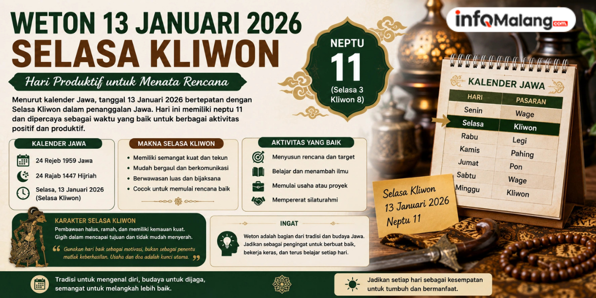 Weton 13 Januari 2026 Selasa Kliwon, Hari Produktif untuk Menata Rencana