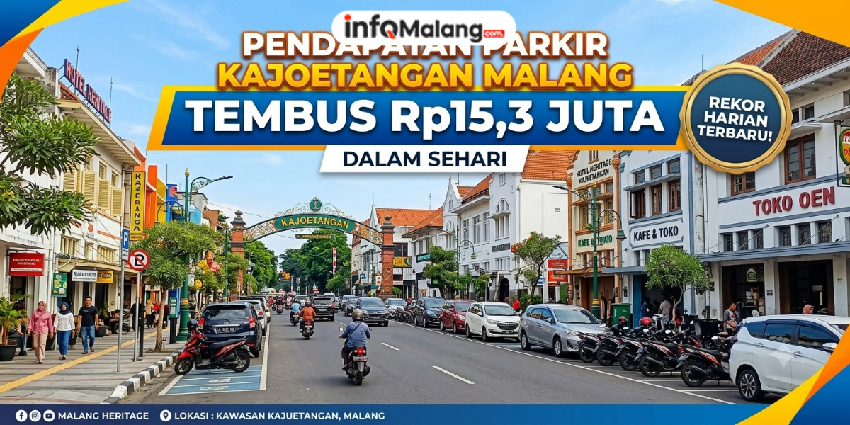 Pendapatan Parkir Kajoetangan Malang Tembus Rp15,3 Juta dalam Sehari