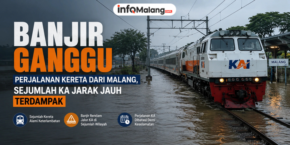 Banjir Ganggu Perjalanan Kereta dari Malang, Sejumlah KA Jarak Jauh Terdampak