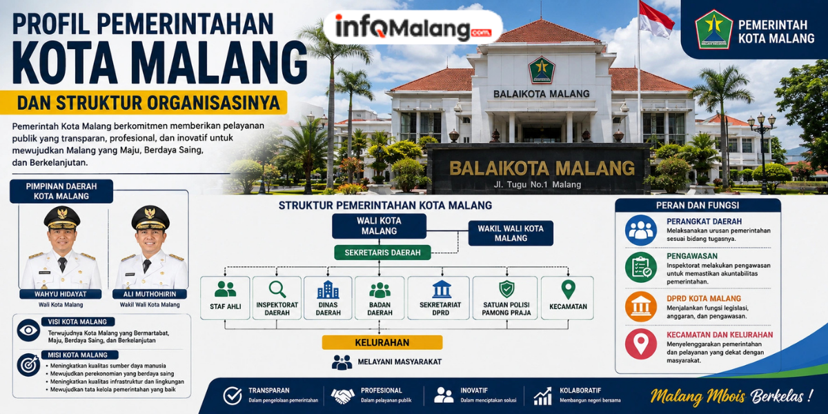 Profil Pemerintahan Kota Malang dan Struktur Organisasinya