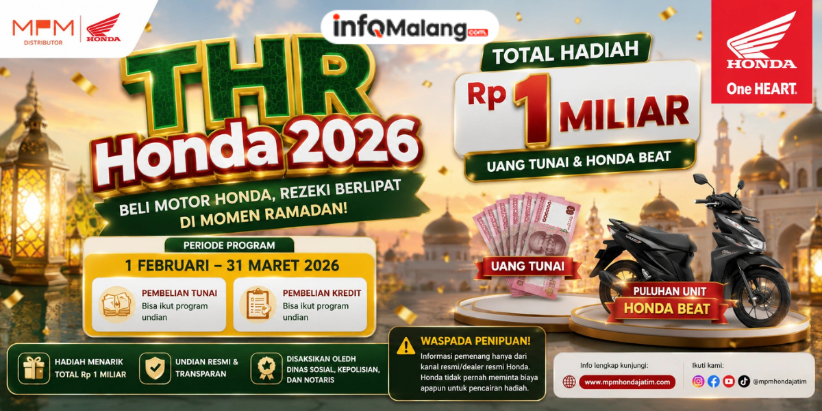 THR Honda 2026 dari MPM Honda Jatim, Hadirkan Promo Spesial Berhadiah Rp1 Miliar
