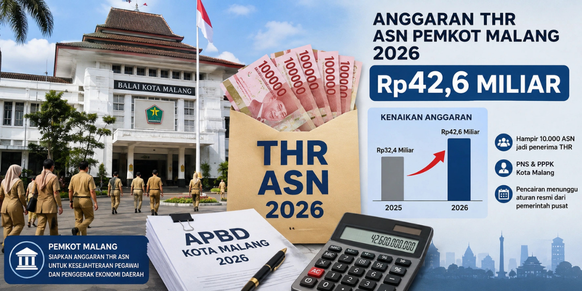 THR ASN Pemkot Malang 2026 Naik, Anggaran Capai Rp42,6 Miliar