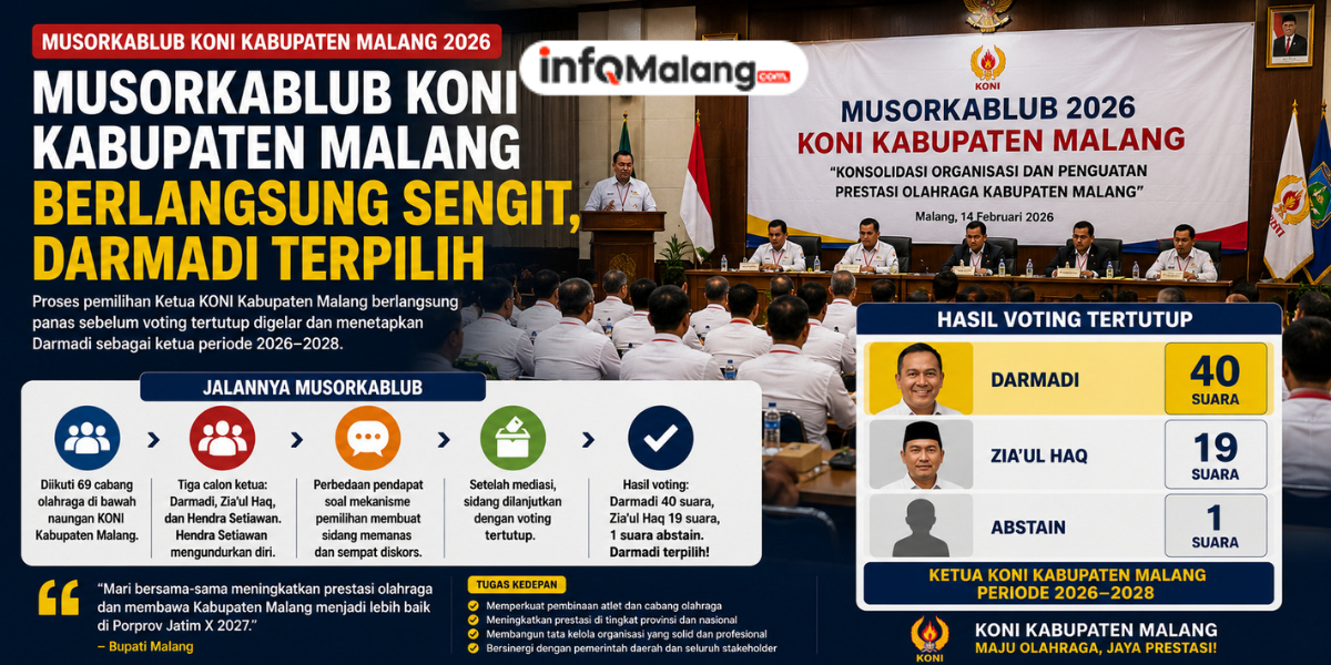 Musorkablub KONI Kabupaten Malang Berlangsung Sengit, Darmadi Terpilih