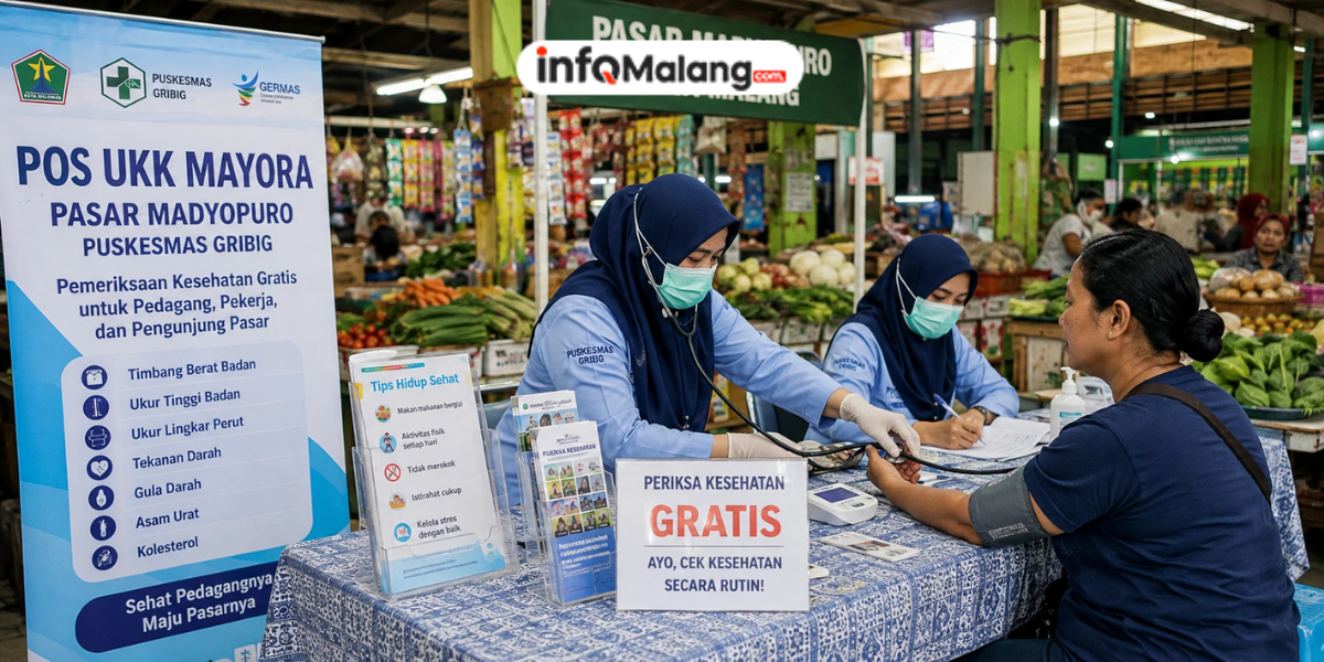 Program Kesehatan Pasar Madyopuro Malang Bantu Pedagang Cek Kondisi Kesehatan