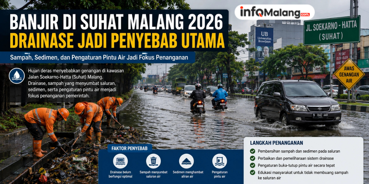 Banjir di Suhat Malang 2026, Masalah Drainase dan Saluran Air Jadi Fokus Penanganan