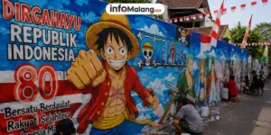 Mural One Piece Hiasi Blimbing Malang, Kreativitas Warga Sambut HUT RI
