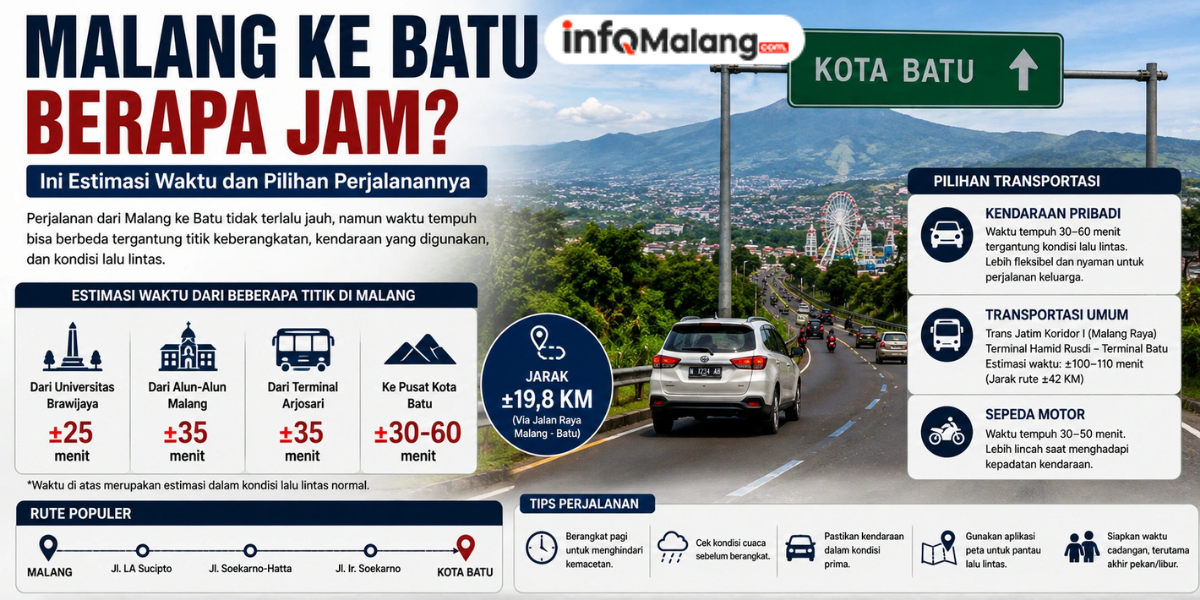 Malang ke Batu Berapa Jam? Ini Estimasi Waktu dan Pilihan Rute Perjalanannya