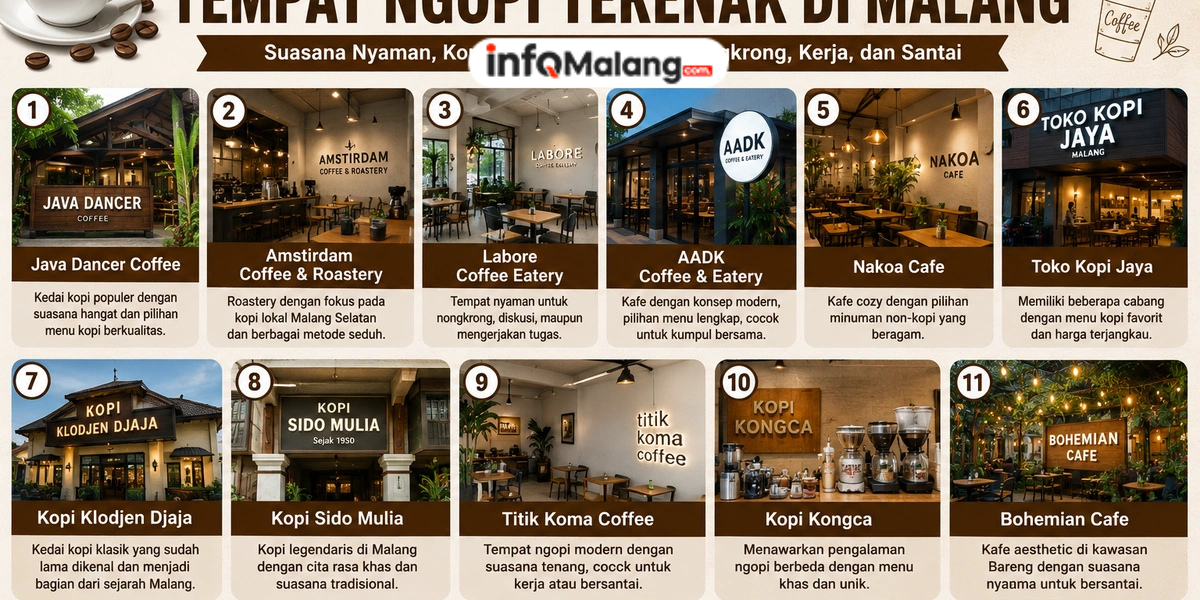 11 Rekomendasi Tempat Ngopi Terenak di Malang, Cocok untuk Nongkrong dan Santai