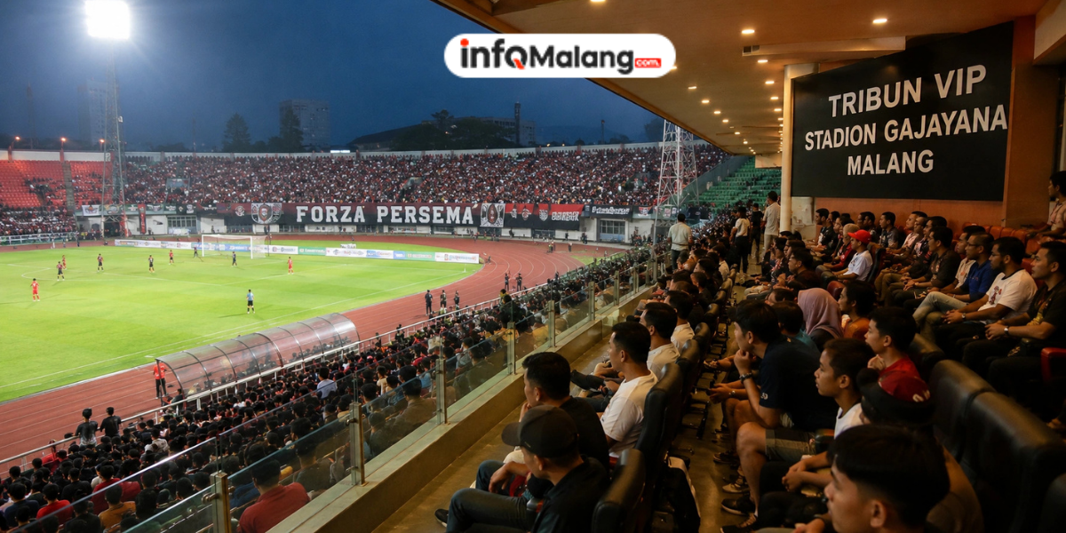 Laga Stadion Gajayana Jadi Magnet Warga, Tribun VIP Dipadati Penonton
