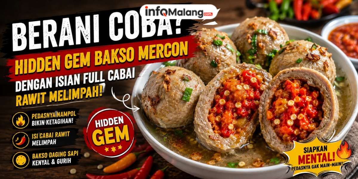 Berani Coba? Hidden Gem Bakso Mercon dengan Isian Full Cabai Rawit Melimpah