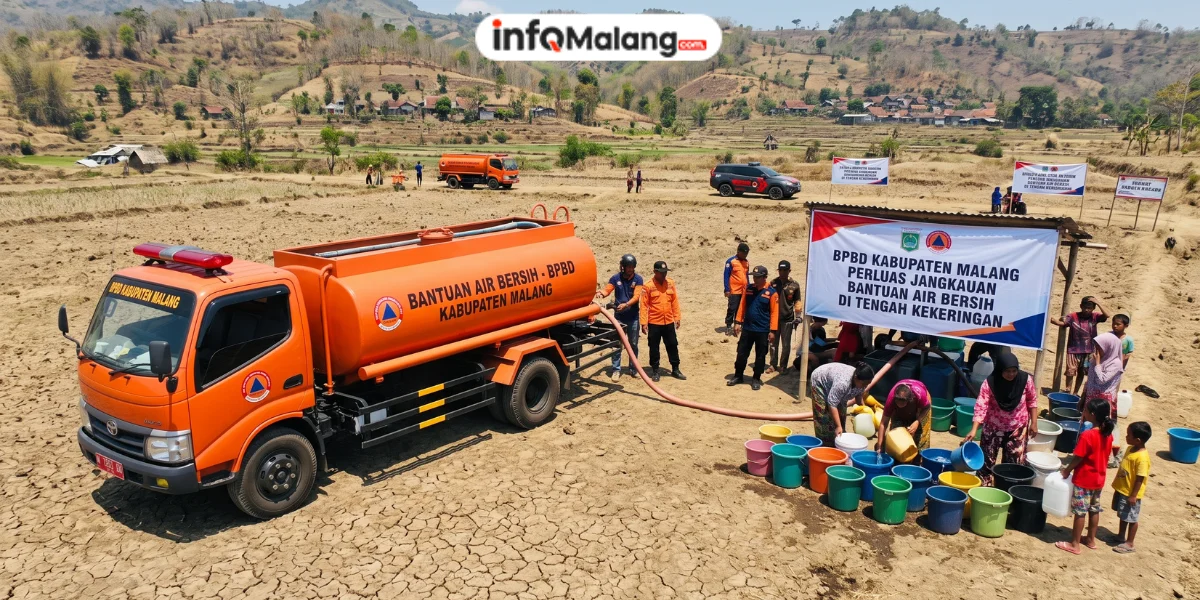 BPBD Kabupaten Malang Perluas Jangkauan Bantuan Air Bersih di Tengah Kekeringan