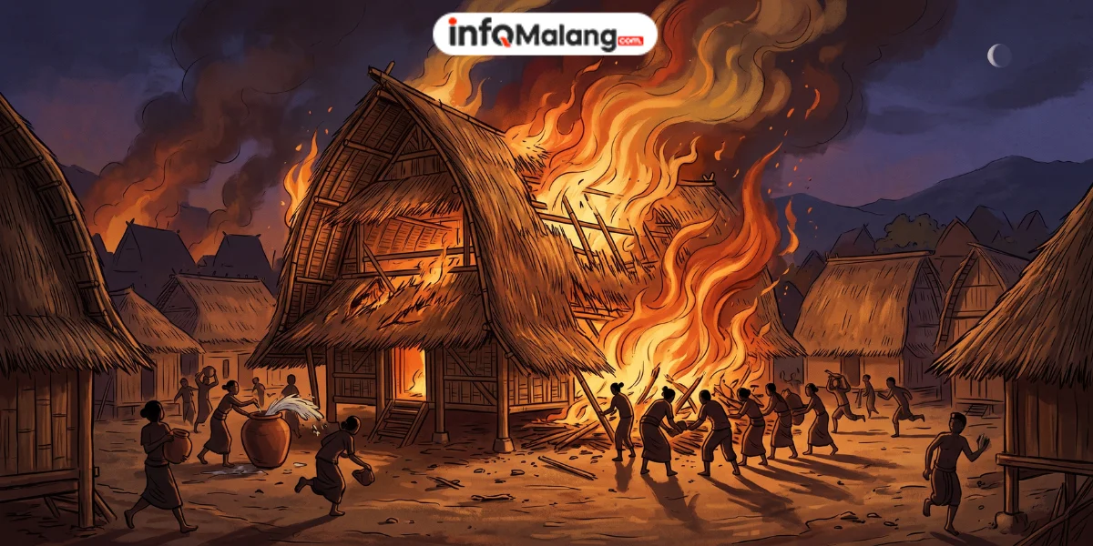 Kebakaran Melanda Desa Adat Sade Lombok, Warga Terpaksa Mengungsi
