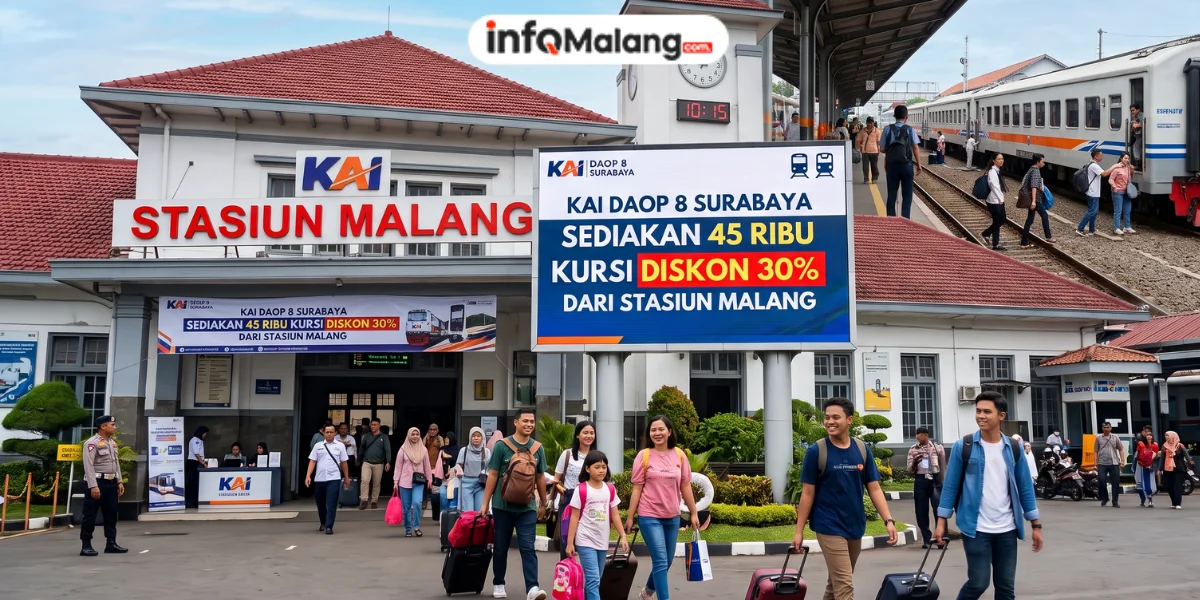 KAI Daop 8 Surabaya Sediakan 45 Ribu Kursi Kereta Api Diskon 30 Persen dari Stasiun Malang