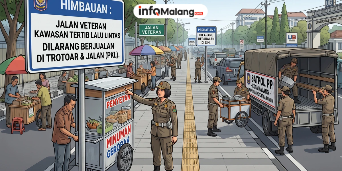 Jaga Ketertiban Kota, Pemkot Malang Penataan Parkir Liar dan PKL di Sejumlah Titik
