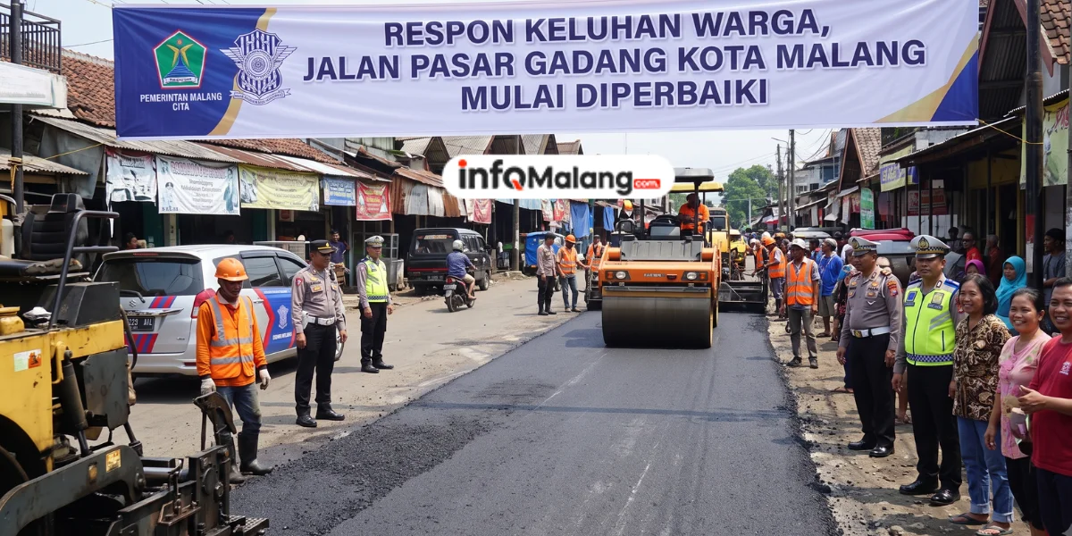 Respon Keluhan Warga, Jalan Pasar Gadang Kota Malang Mulai Diperbaiki