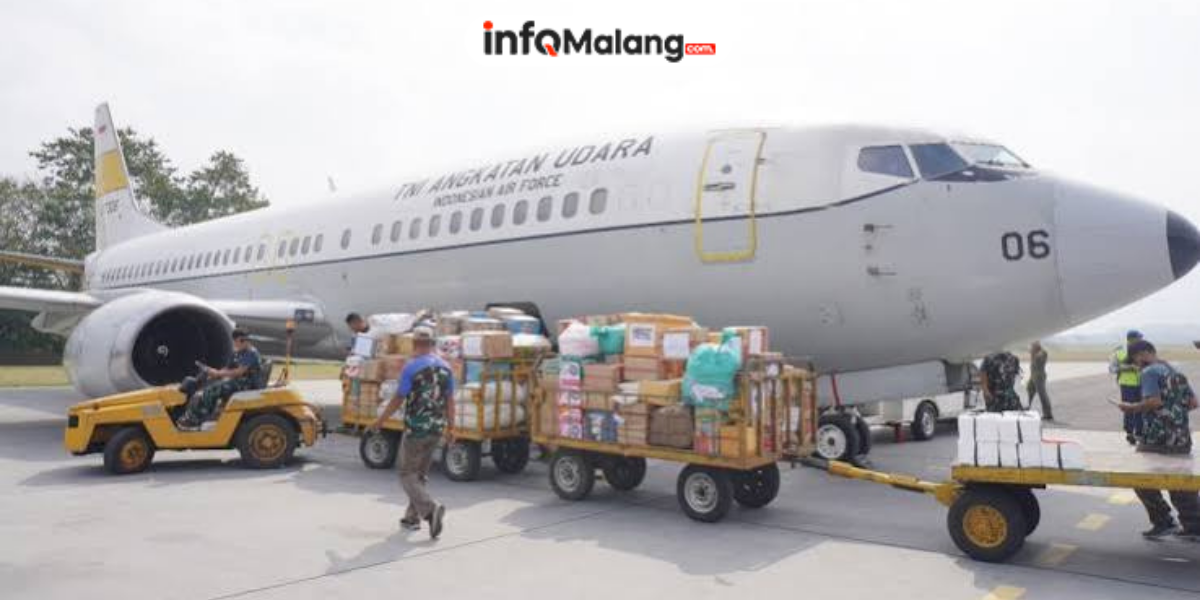 Lanud Abd Saleh Berangkatkan Lebih dari 2 Ton Bantuan untuk Korban Gempa NTT