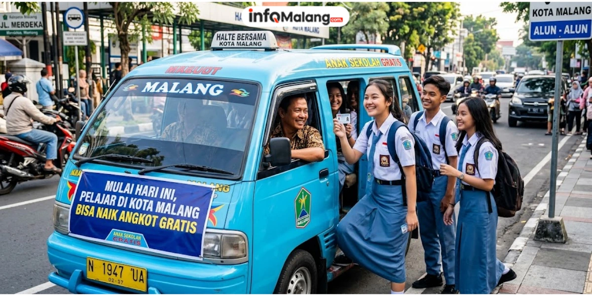 Mulai Hari Ini, Pelajar di Kota Malang Bisa Naik Angkot Gratis