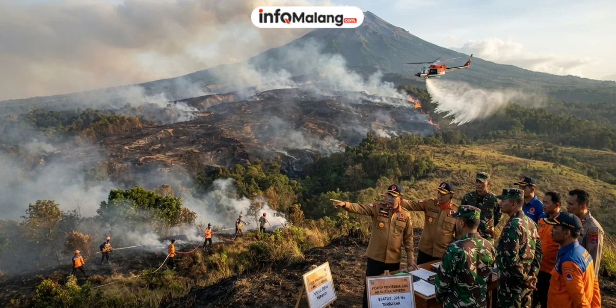 598 Hektare Lahan Semeru Terbakar, BPBD Jatim Ungkap Kondisinya