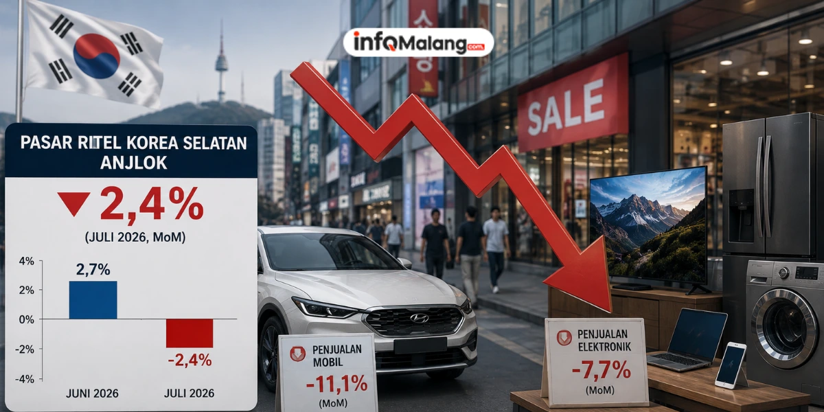 Pasar Ritel Korea Selatan Anjlok 2,4 % Imbas Penjualan Mobil dan Elektronik Memburuk