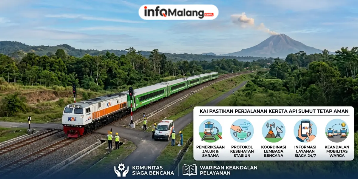 Respons Cepat Pasca Erupsi Sinabung, KAI Pastikan Perjalanan Kereta Api Sumut Tetap Aman