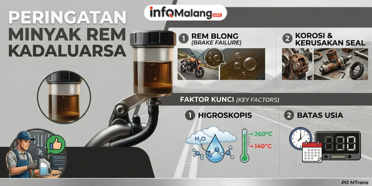Sering Diabaikan, Ini Risiko Fatal Membiarkan Minyak Rem Motor Bekas Kadaluarsa
