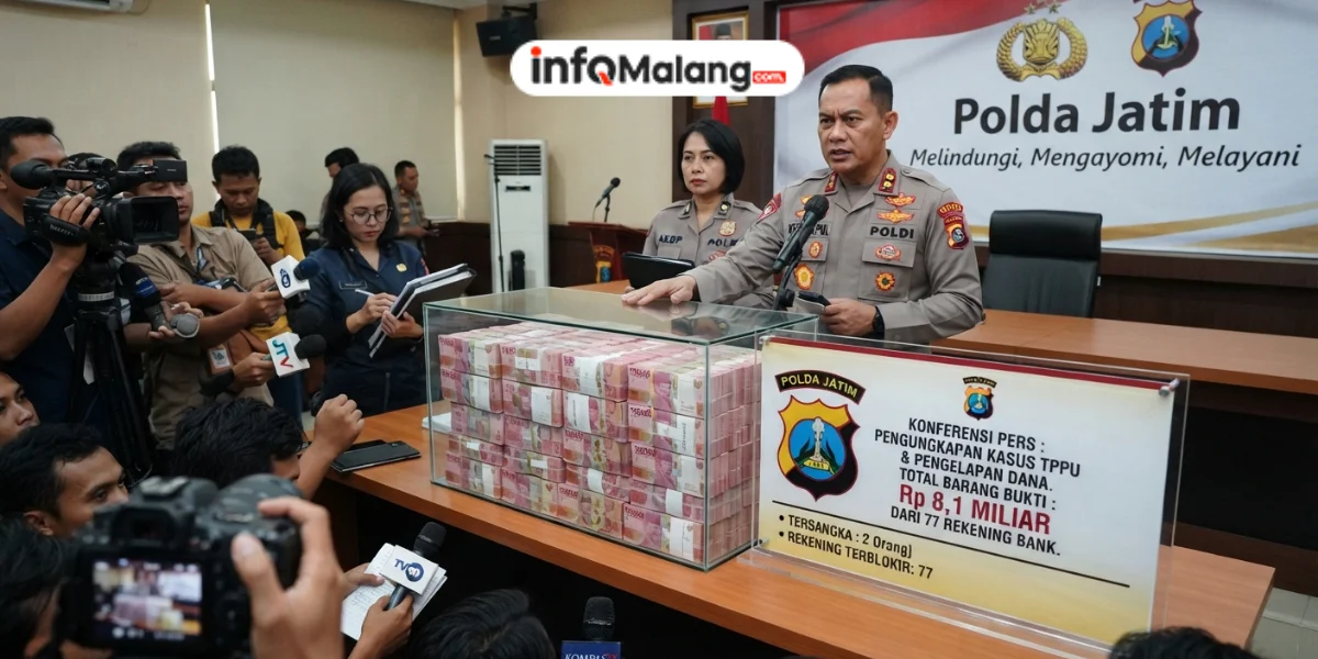 Polda Jatim Sita Rp8,1 Miliar dari 77 Rekening, Ini Penjelasannya