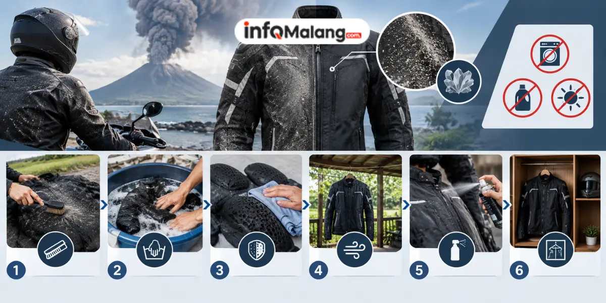 Bebas Kerusakan! Begini Cara Aman Merawat Jaket Motor Pasca Erupsi Anak Krakatau